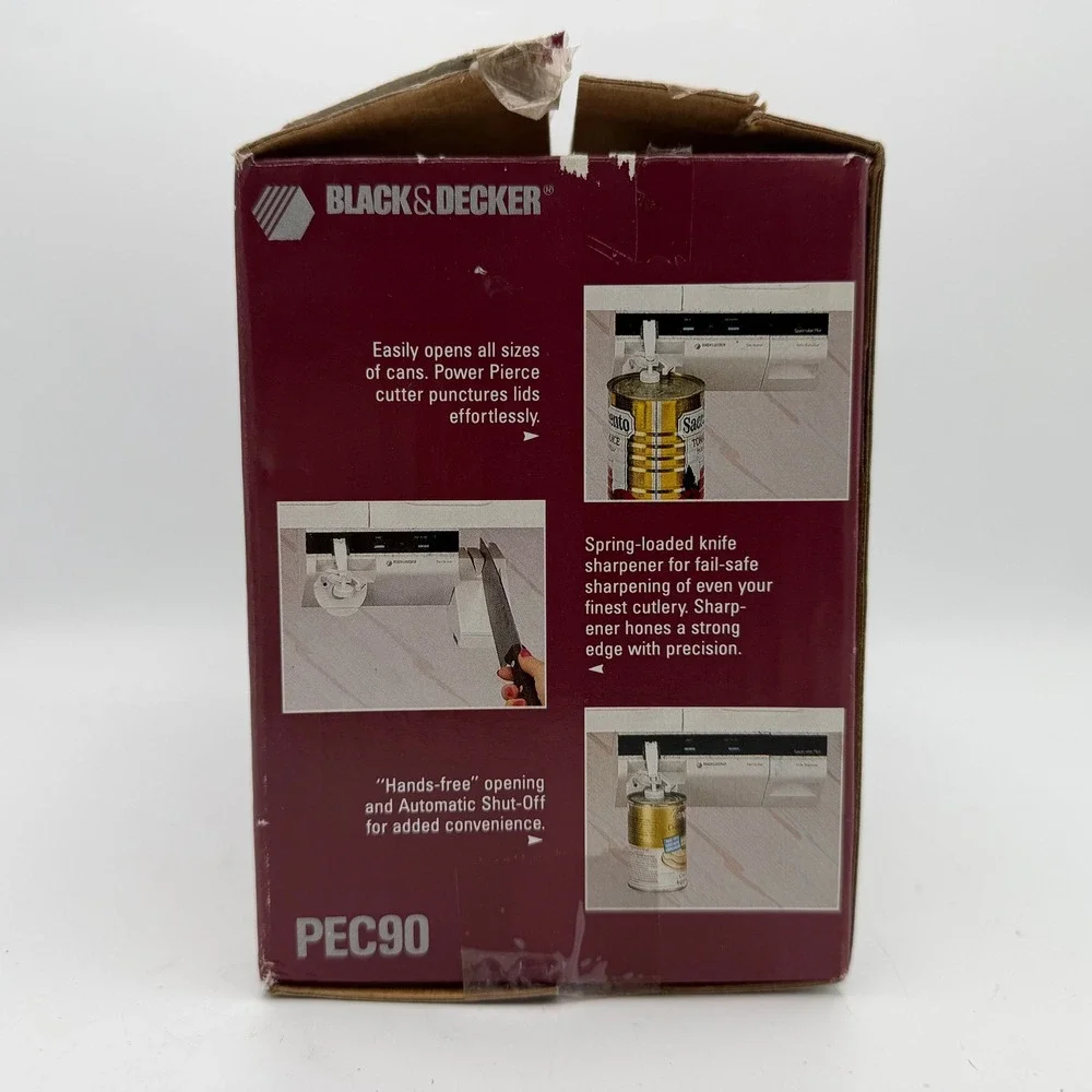 Black & Decker‎ Can Opener Knife Sharpener Kitchen White Spacemaker Plus PEC90